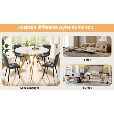 Table ronde (100×100×76 cm), table à manger pour la cuisine. Table basse pour 4 personnes. Conforme aux exigences des salons de réception et des salles à manger. (1/5)
