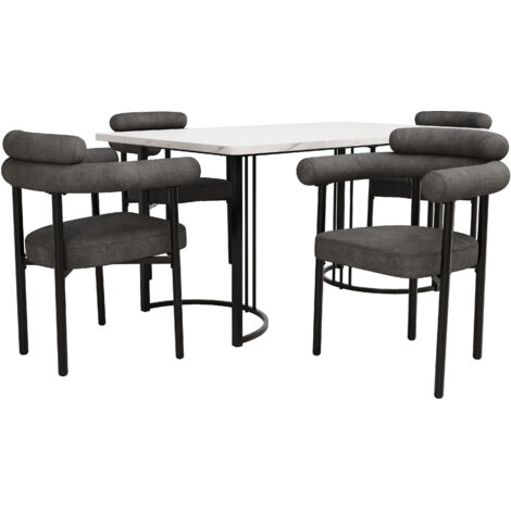 Deux chaises de salle à manger. Des chaises modernes et élégantes, fabriquées en cuir naturel de couleur gris foncé. Des sièges confortables, adaptés pour les salles à manger, (1/5)