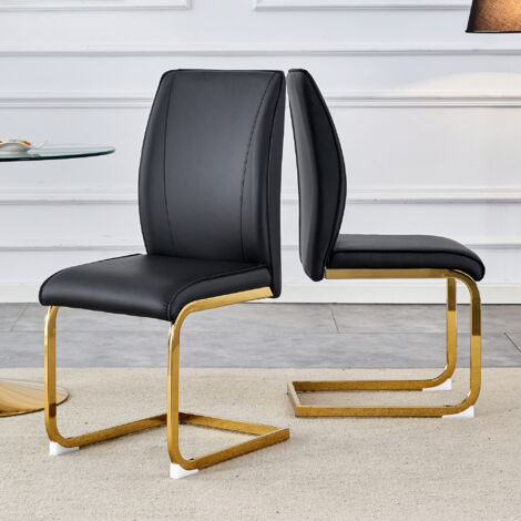 Design européen élégant : 2 pièces par boîte. Des coussins en mousse noire, combinés avec des pieds métalliques dorés. Ce modèle associe une esthétique raffinée à un style moderne. (1/5)