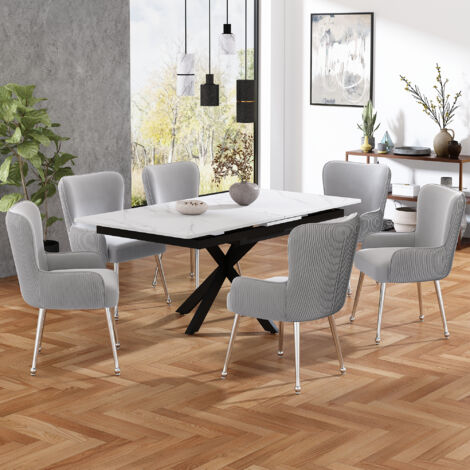 Fauteuil de salon en métal, set de 6 pièces. Produit luxueux. Conçu pour être utilisé dans les salons et les chambres à coucher. (1/5)