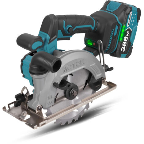 Scie circulaire 150mm sans fil brushless, coupe bois PVC 55mm, outil électrique portable, compatible Makita, puissance élevée, 1 batterie incluse (1/5)