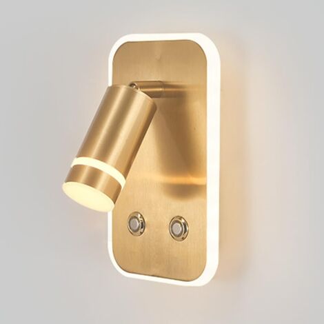 Applique LED 3W + 6W, lampe de lecture de chevet avec interrupteur, gradation continue, 3 modes de couleur (1/5)