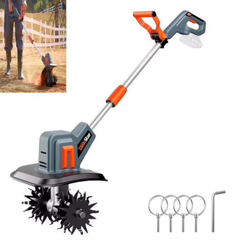 Motoculteur électrique sans fil, 360 tr/min, outil de jardinage, équipé de 48 lames en acier robuste, pour travaux agricoles (sans batterie)