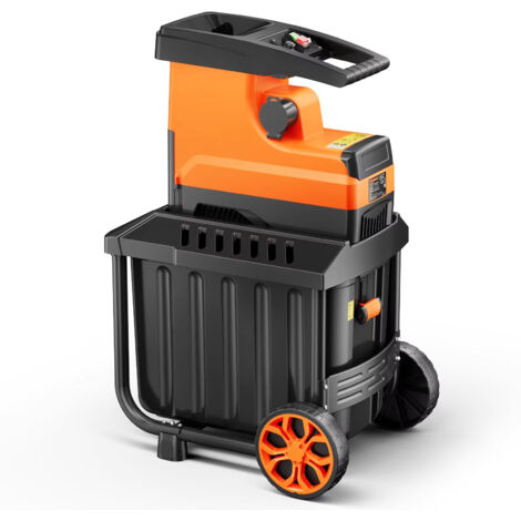 Broyeur de jardin 2800 W, moteur sans balais 400 Nm, rouleau à 6 dents, capacité 45 mm, bac de 60 L, silencieux et protégé contre les surcharges (1/5)