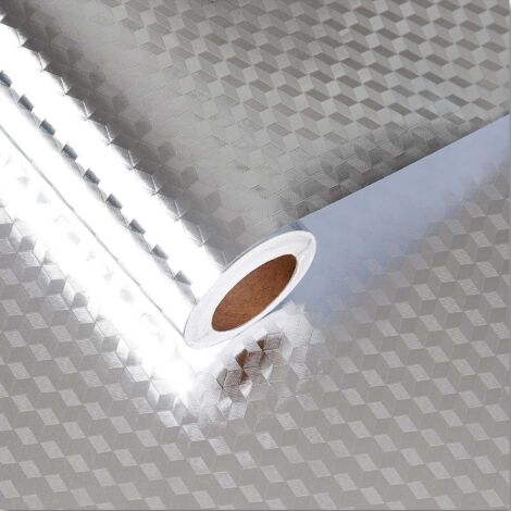 Film adhésif cuisine aluminium 2pcs 40x1m crédence autocollante étanche anti-graisse papier protection meuble cuisine plan de travail résistant chaleur durable