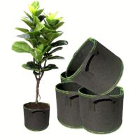 Sacs de culture de 5 gallons, 3 paquets, conteneur robuste, Pots de plantes en tissu Non tissé épais, sac de croissance avec poignées