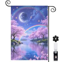 Drapeau de jardin extérieur décoration maison toile durable double face 30 x 45 cm pour entrée maison