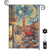 Drapeau de jardin vertical décoration extérieure toile résistante double face 30 x 45 cm pour cour maison terrasse