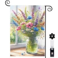 Drapeau de jardin Bienvenue en lin lavable 45 x 30 cm lavable mariage