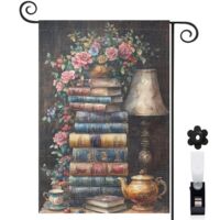 Drapeau de jardin Bienvenue en toile double face 45 x 30 cm double face terrasse et balcon