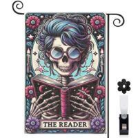 Drapeau de jardin Bienvenue en toile double face 30 x 45 cm double face terrasse et balcon