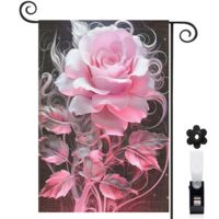 Drapeau de jardin Bienvenue en toile double face 30 x 45 cm double face mariage