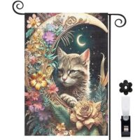 Drapeau de jardin Bienvenue en tissu polyester durable 30 x 45 cm décoratif et élégant mariage