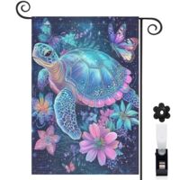 Drapeau de jardin Bienvenue en tissu polyester durable 45 x 30 cm résistant aux intempéries mariage