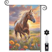 Drapeau de jardin Bienvenue en toile double face 45 x 30 cm double face décoration extérieure