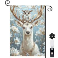 Drapeau de jardin Bienvenue en tissu polyester durable 45 x 30 cm résistant aux intempéries terrasse et balcon