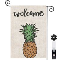 Drapeau de jardin ananas et fond aquarelle 30 x 45 cm décoration terrasse et extérieur