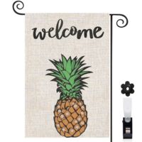 Bannière de cour ananas et jardin japonais 30 x 45 cm décoration extérieure et intérieure