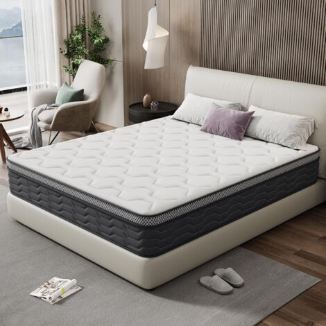 STANEW Materasso singolo 140x190, Altezza 25cm, Materasso a Molle e Schiuma, Insacchettate Sostegno Perfetto, Confortevole e Traspirante, Durezza Media,Ortopedico Ergomico,Materassi letto