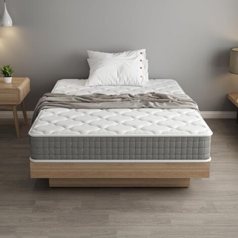 STANEW Materasso Singolo 80x190, Altezza 25CM, Materasso 80x190 a Memoria in schiuma, Rigidità media, Supporto Perfetto, Alleviamento Punti di Pressione, Grigio