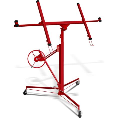 STANEW Alzalastre per cartongesso XXL ,alzalastre per cartongesso,pannelli cartongesso,Regolabile In Altezza 140-325 cm, Portata Di 68 Kg,rosso