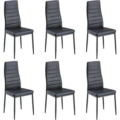 Juego de 6 sillas de comedor, silla de oficina negro