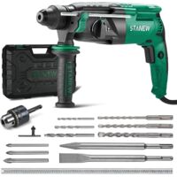 Taladro de Impacto SDS Plus con Cable de 950 W, con Juego de Accesorios de 16 Piezas, 0-1150 RPM/5100 Golpes/Min, Adecuado para Hormigón, Acero y Madera