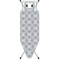 STANEW Tabla de Planchar 120 x 45 cm,Plegable Tabla Planchar, Sistema de Cierre de Seguridad,Altura Regulable,100% Algodón,con Soporte Sólido Unidad de Vapor(Gris Ondulado)