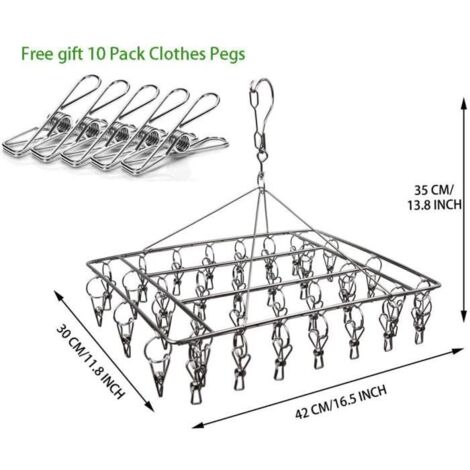 Séchoir à chaussettes en acier inoxydable - Crochet rotatif - Coupe ...