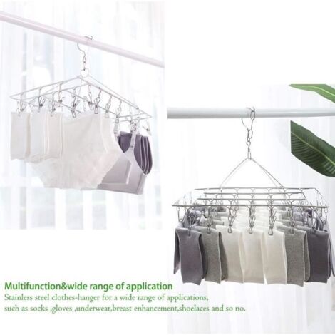 Séchoir à chaussettes en acier inoxydable - Crochet rotatif - Coupe ...