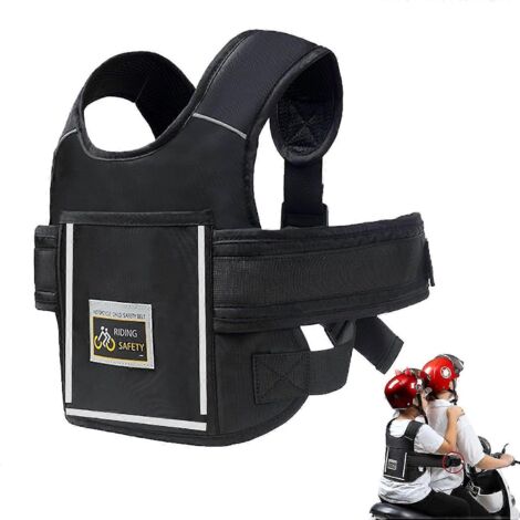 Ceinture de sécurité moto pour enfants, réglable, avec bandes réfléchissantes, convient aux enfants de 2 à 12 ans. (1/5)