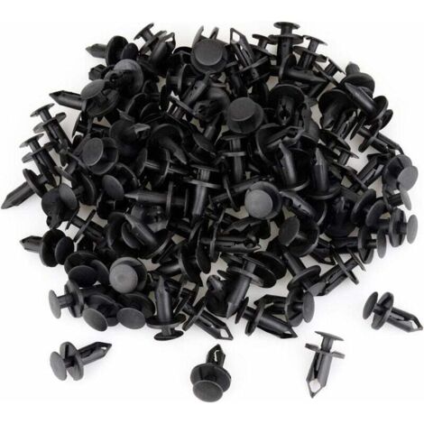 120 pièces Clips de fixation Rivet de Fixation en Plastique pour la Voiture Noir Voiture Clips Agrafe Rivets Plastiques orte Aile 8mm Trou Poussoir Plastique Rivets Fixation—— (1/5)