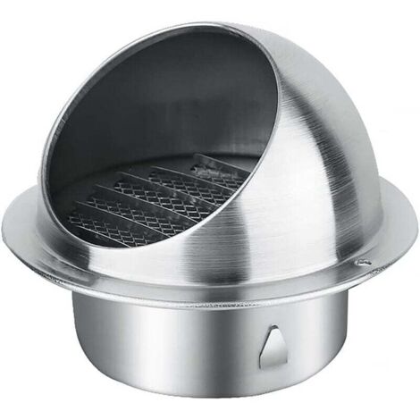 Grille d'aération ronde en acier inoxydable pour grille d'aération murale extérieure - Couvercle à rabat pour grille d'aération - 80 mm (1/5)