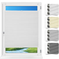 Allesin Store plissé alvéolaire occultant sans perçage Klemmfix, thermo isolant,blanc 50x100cm, , 100% occultant, protection thermique, phonique et intimité, pour fenêtre et porte
