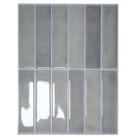 10 pièces stickers carrelage autocollant mural imperméable, stickers muraux autocollants, carreaux adhésifs style métro, stickers carrelage adhésifs pour les carreaux de murs décor, 23 × 29 cm, gris