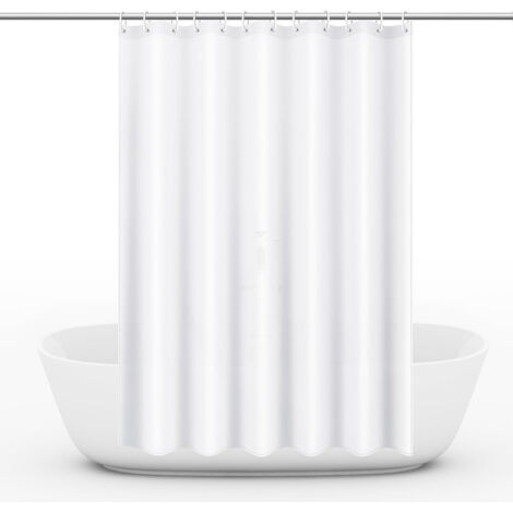 Rideau de douche EVA épais, étanche, résistant à la moisissure, rideau de salle de bains, rideau de bain pratique, anti-décoloration et à séchage rapide, pour séparation de douche, blanc (1/5)