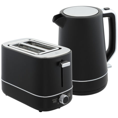 Grille pain avec 2 fentes extra large, 6 niveaux de grill + bouilloire électrique 1,7 L, 2200 W, avec filtre anti-calcaire et tiroir ramasse-miettes, set petit-déjeuner (1/5)