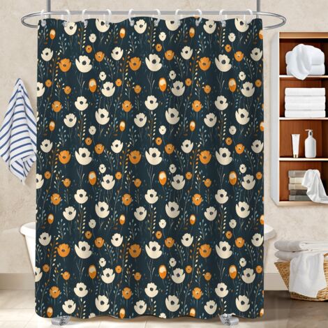 Voile de douche polyester 180x180 antifongique rideau étanche pour salle de bain avec douche à l’italienne (1/5)