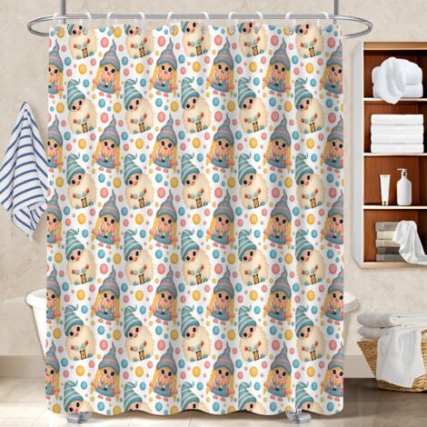 Rideau de bain imprimé polyester 180x180 léger polyester pour salle de bain pour optimiser un petit espace (1/5)