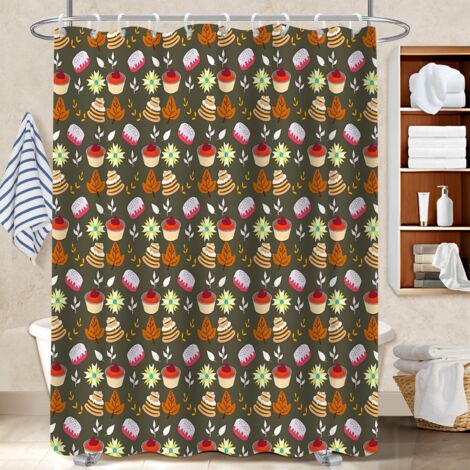 Voile de douche fluide en polyester 180x180 résistant voile de douche pour décoration salle de bain (1/5)