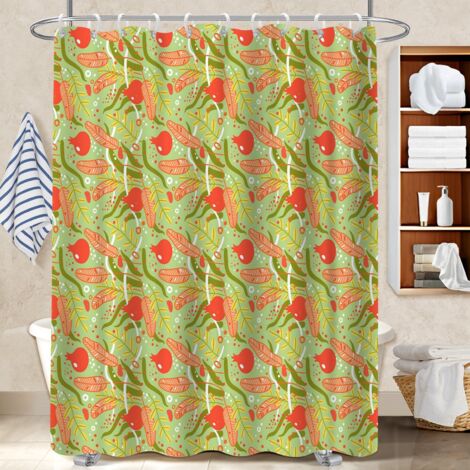 Rideau de douche imperméable en polyester 180x180 poids lesté rideau imperméable pour les fêtes de fin d’année (1/5)