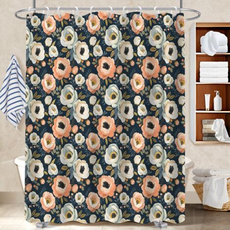 Voile de douche fluide en polyester 180x180 moderne bâche de douche pour un intérieur cosy et chaleureux (1/5)