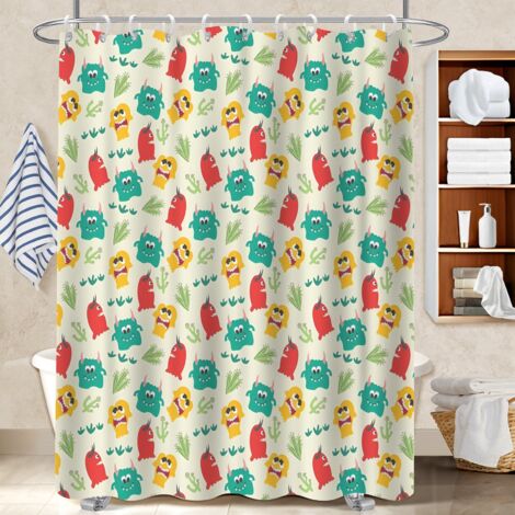 Voile de douche fluide en polyester 180x180 design polyester pour salle de bain pour salle de bain d’amis (1/5)