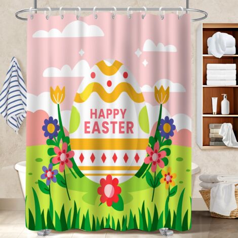 Rideau douche imperméable polyester 180x180 Épais cache baignoire pour un relooking rapide de sa salle de bain (1/5)