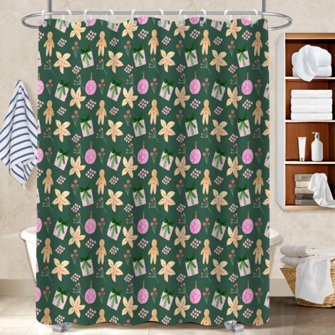 Rideau de douche tissu polyester 180x180 souple séparation douche pour créer une ambiance spa (1/5)