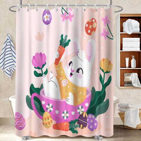Rideau douche imperméable polyester 180x180 décoratif housse de baignoire pour rafraîchir sa salle de bain (1/5)