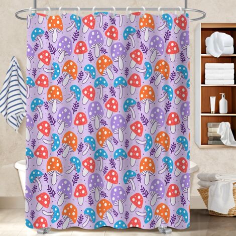 Rideau de douche tissu polyester 180x180 imprimé polyester pour salle de bain pour personne allergique (1/5)