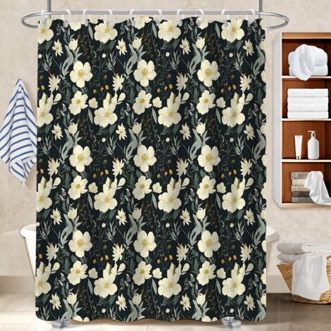 Rideau de bain imprimé polyester 180x180 Épais rideau séchage rapide pour un coin douche ressourçant (1/5)