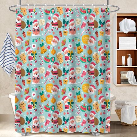 Rideau de douche en polyester 180x180 À œillets renforcés bâche de douche pour rafraîchir sa salle de bain (1/5)