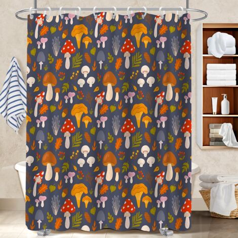 Ensemble rideau de douche polyester avec anneaux 180x180 dessin voile de douche pour éviter les moisissures dans une pièce humide (1/5)